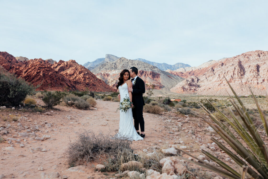 Couples wedding portraits at Red Rock canyon in Las Vegas
