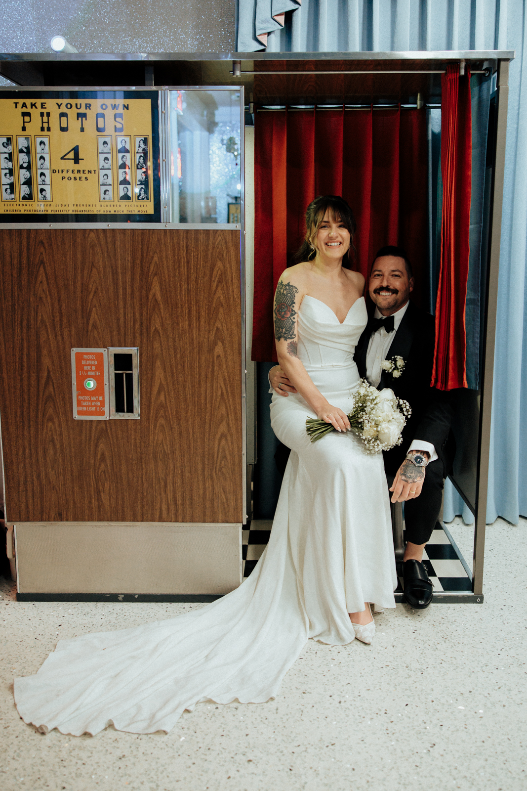 Classic photo booth in Las Vegas at Sure Thing Chapel