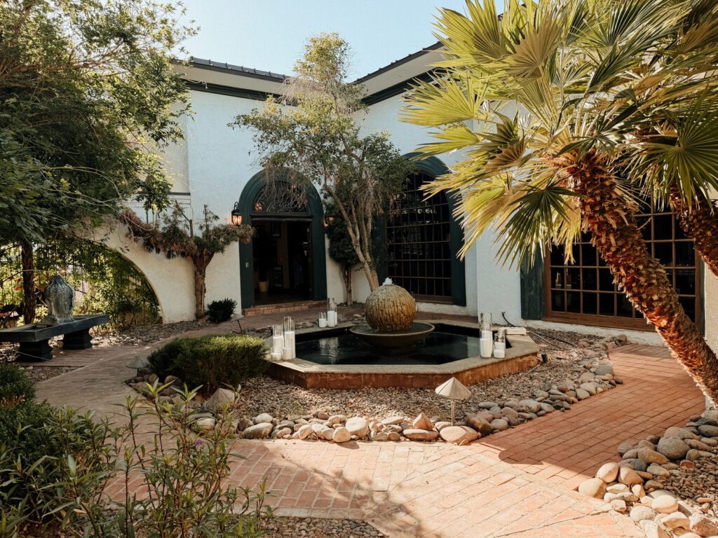 The exterior of the wedding Venue when you first walk in.
