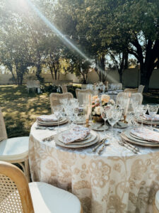 outdoor reception space at desert inn oasis